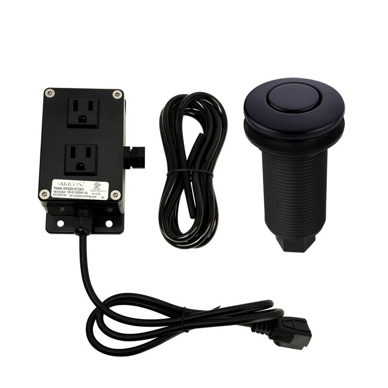 Garbage Disposal Kitchen Air Switch Kit - Matte Black