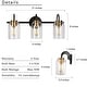 preview thumbnail 6 of 8, Modern Industrial 3-Light Black Brass Wall Light Clear Glass Vanity Light Fixture for Bathroom