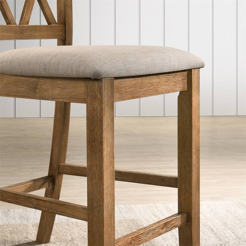 Fabric Upholstered Counter Height Dining Chairs, Set of 2