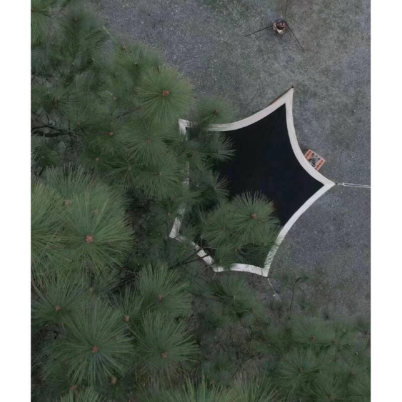 Heavy Duty Waterproof Yak Wool Tarp 16.4x12 ft, Hexagonal Outdoor Cover with Reinforced Edges, PU 5000mm Waterproof - Black