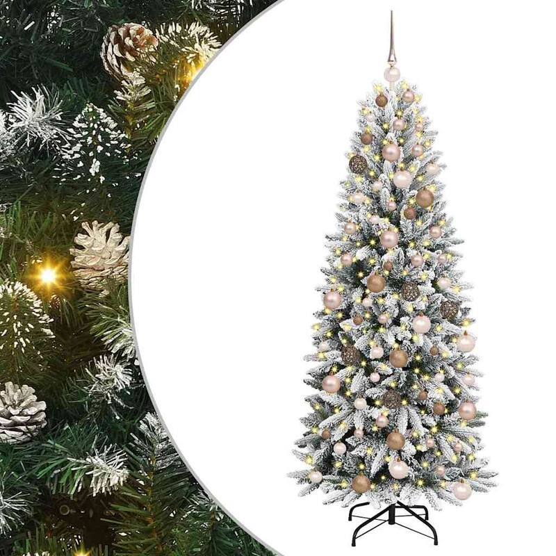 vidaXL Artificial Christmas Tree with 300 LEDs White 73 x 73 x 180 cm - 73 x 73 x 180