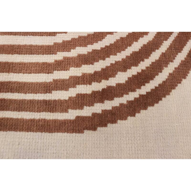 ECARPETGALLERY Hand-knotted Tangier Cream Wool Rug - 5'0 x 7'10