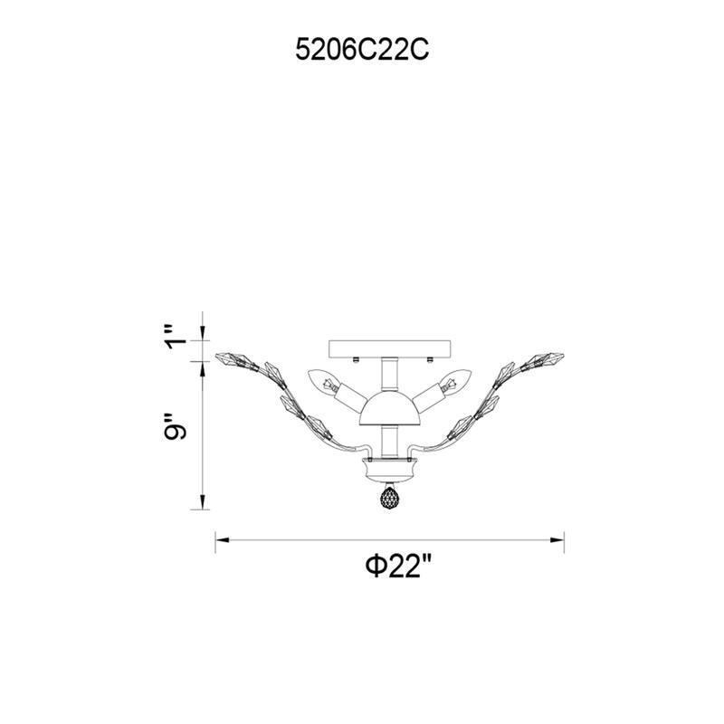 Ivy 6 Light 22in Chrome Flush Mount
