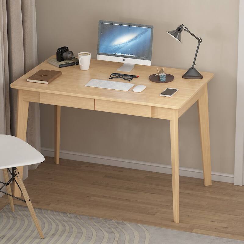 Modern Computer Desk Wood Work Tables With 2 Drawers