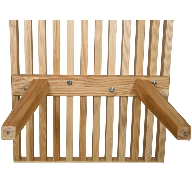 Inwood Solid Wood Entryway Bench with Slatted Seat, Rubberwood Frame, Beech Legs, Indoor Shoe Rack & Storage, Stained Finish
