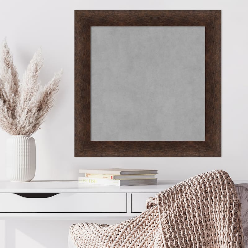 Amanti Art Warm Walnut Framed Magnetic Board