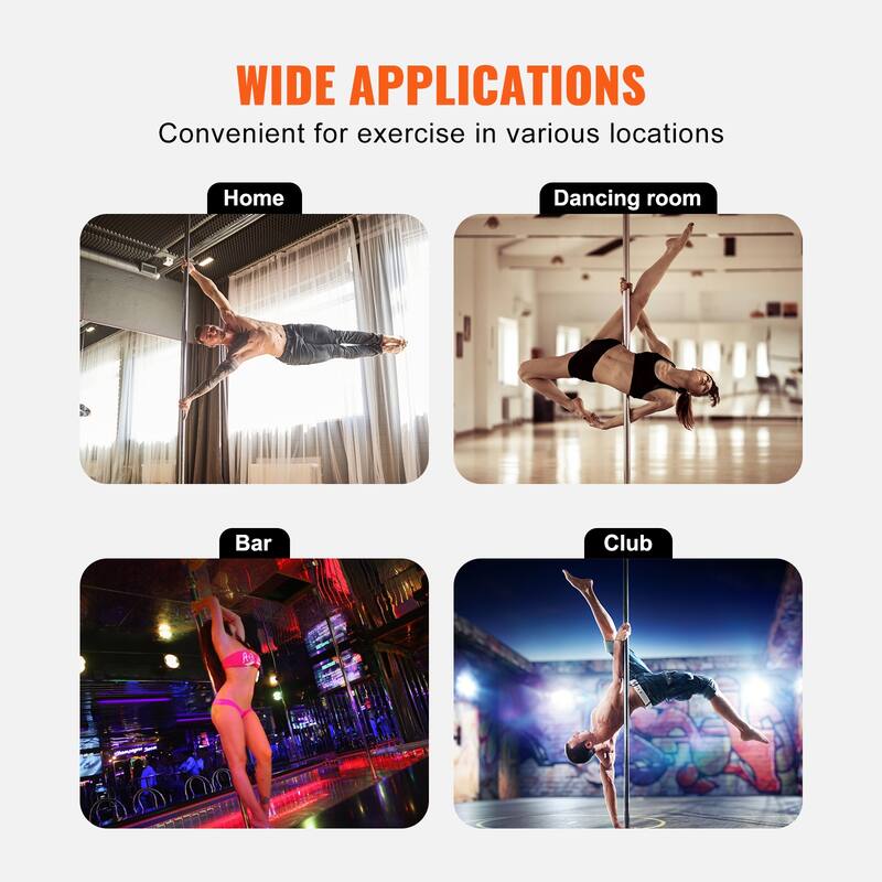 UIMOSO Professional Dancing Pole, Spinning Static Dancing Pole Kit, Portable Removable Pole, 45mm Stainless Steel Pole