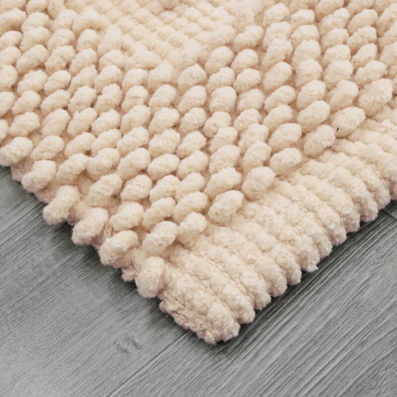 Sophie Border Ultra-plush Chenille Non-Slip Cotton Bath Mat (Set of 2)