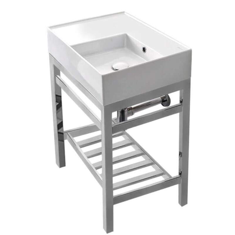 Nameeks Scarabeo 5117-CON2-No Hole Teorema 2 23-5/8" Rectangular - White