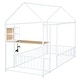 preview thumbnail 26 of 34, Twin Size Metal Bed Frame with Desk, House Bed with Shelves and USB Ports