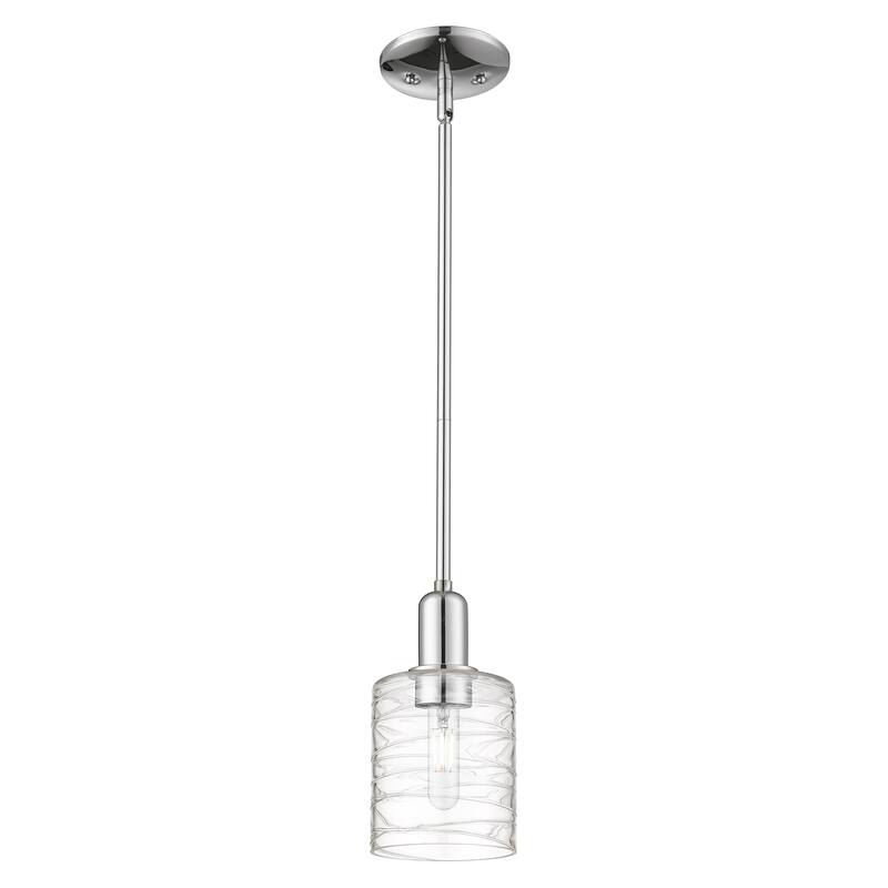 Innovations Lighting Endless Possibilities Arcadia - Cobbleskill - 1 Light 5" Stem Hung Mini Pendant - Deco Swirl/Polished Chrome