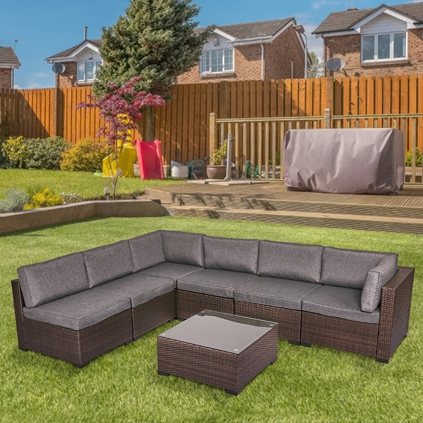 Grey rattan modular online garden furniture