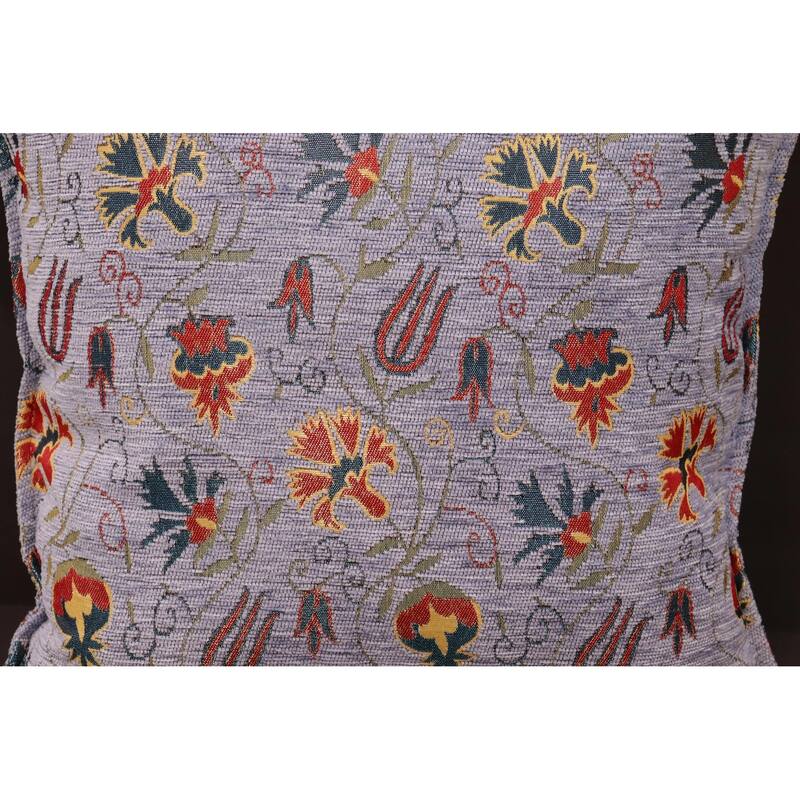 Carnation Fern Chenille Turkish Decorative Pillow