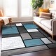 preview thumbnail 1 of 135, World Rug Gallery Contemporary Modern Boxed Color Block Area Rug 5' 3" x 7' 3" - Light Blue