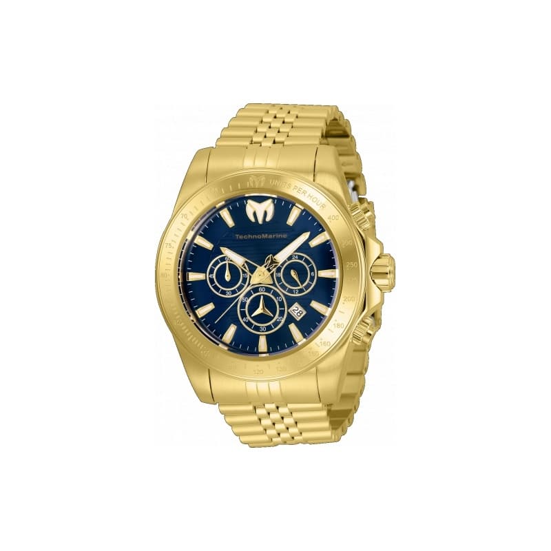 Technomarine Men's TM-220149 Manta Quartz Chronograph Blue Dial Watch - Silver