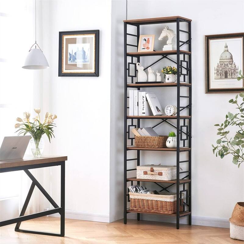 Tall Bookshelf Metal Bookcase and Bookshelves