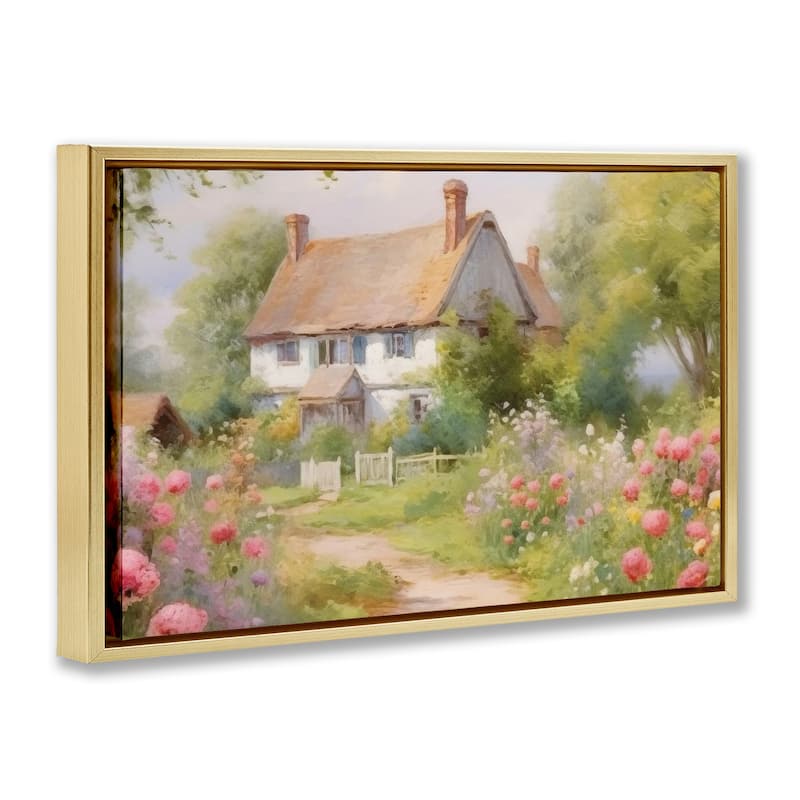 Stupell Nature Filled Cottage Garden Framed Floater Canvas Wall Art Design By Nini Art