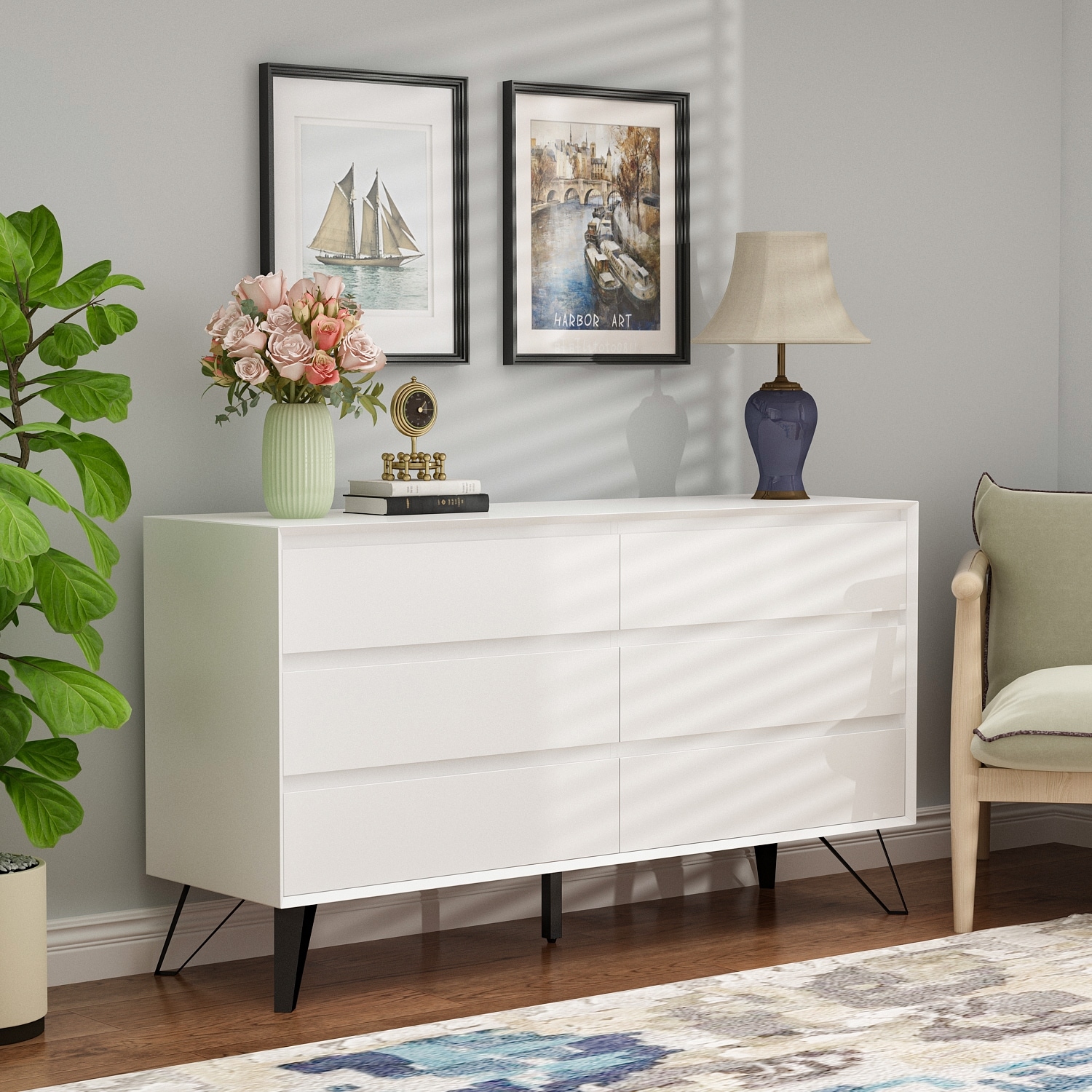 ikea malm 6 drawer dresser white for Bedroom, Storage Organizer Chest of Drawers for L MONSLIPA Chest of drawers with 6 spacious and smooth IKEA "MALM" Dresser Assembly