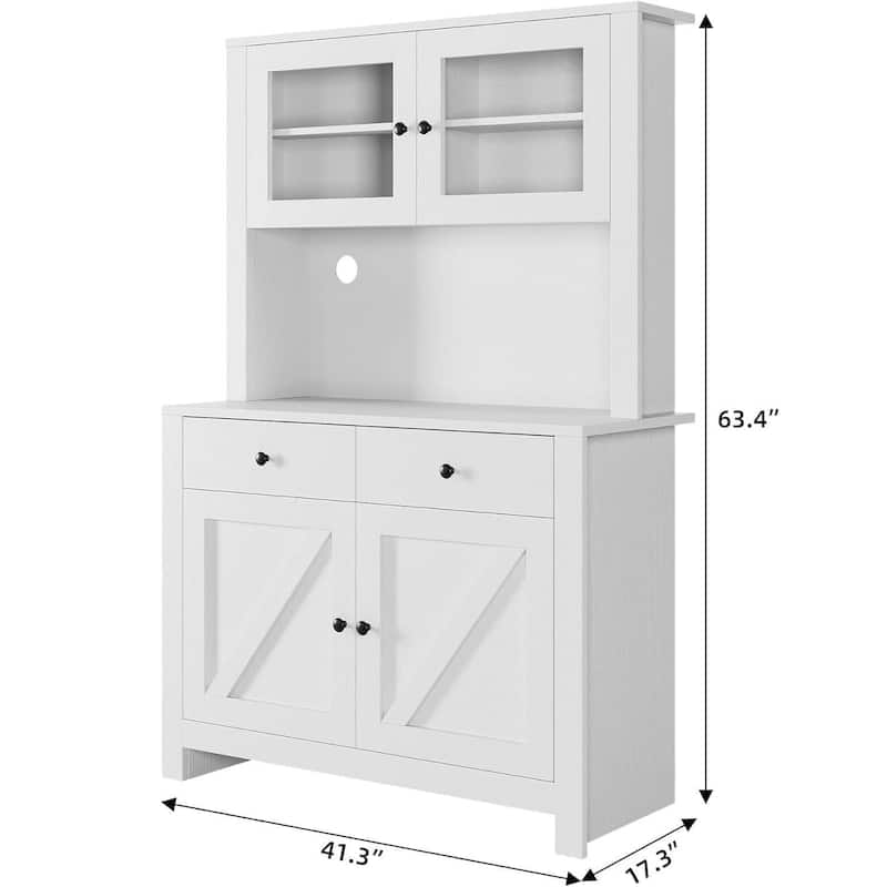 Freestanding Hutch Kitchen Pantry Storage Cabinet for Kitchen, Living Room - N/A