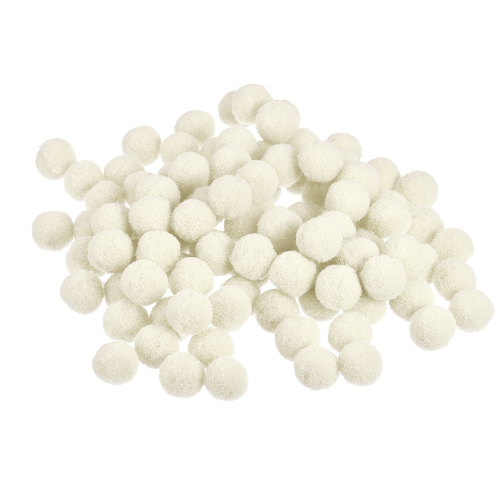 Wool Felt Balls Beads Woolen Fabric 15mm White for Home Crafts Pack of 200
