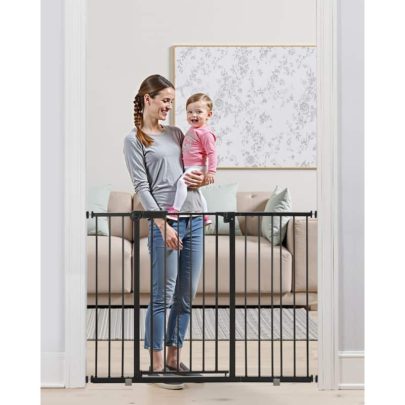 Adjustable 36-Inch Baby Gate with Auto-Close and One-Handed Operation for Stairs Hallways or Kitchens - 26-48”W x 36”H