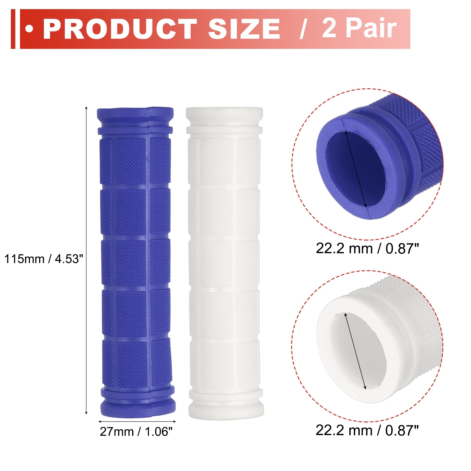 Soft Rubber Handlebar Grips, Bicycle Handlebar Grips - Standard
