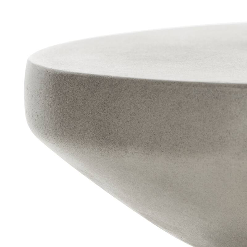 SAFAVIEH Outdoor Andrada Concrete Stool - 14.96" W x 14.96" L x 17.72" H - 15Wx15Dx18H