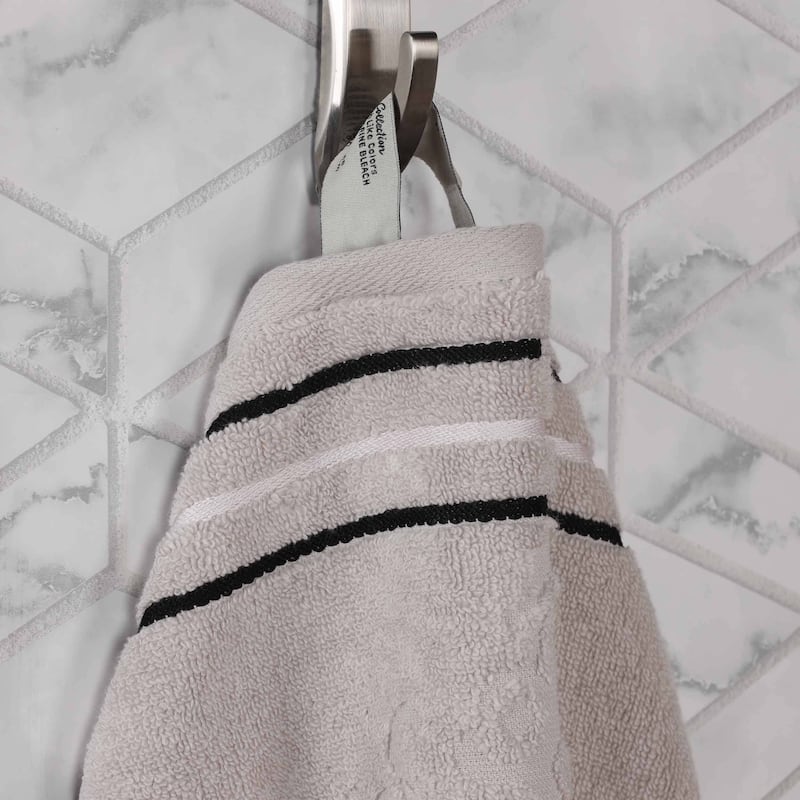 Superior Sadie Zero Twist Cotton Solid and Floral Hand Towel Set of 6