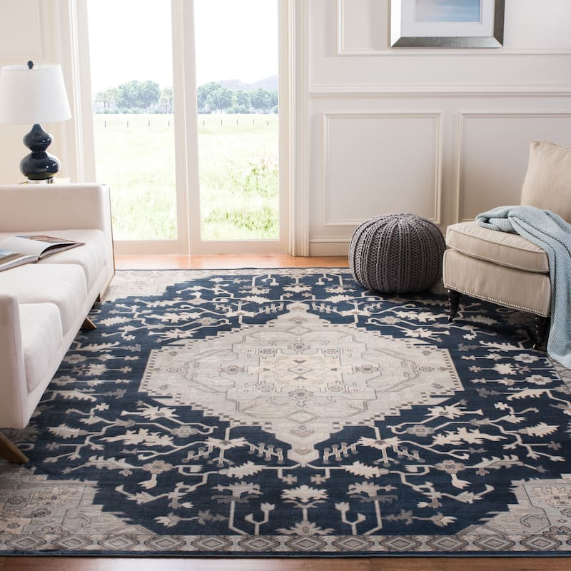 SAFAVIEH Vintage Naomi Oriental Viscose Rug - 8' x 10' - Slate/Blue