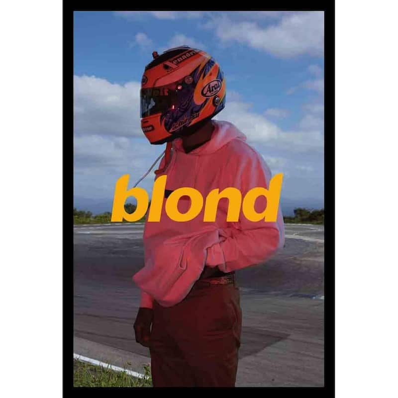 Frank Ocean Blonde Helmet Framed Poster - 24 x 36 Inch