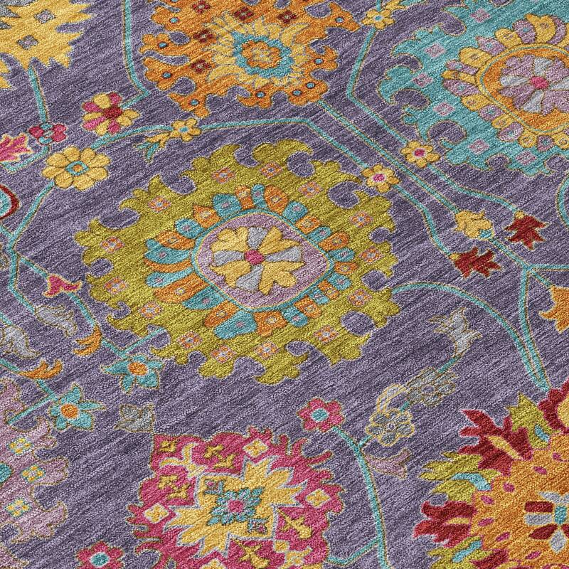 Machine Washable Indoor/ Outdoor Traditional Kashan Chantille Rug