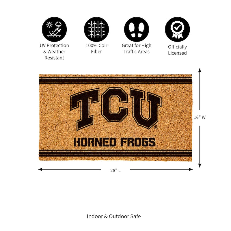 Texas Christian University Monochrome Indoor/Outdoor Coir Door Mat