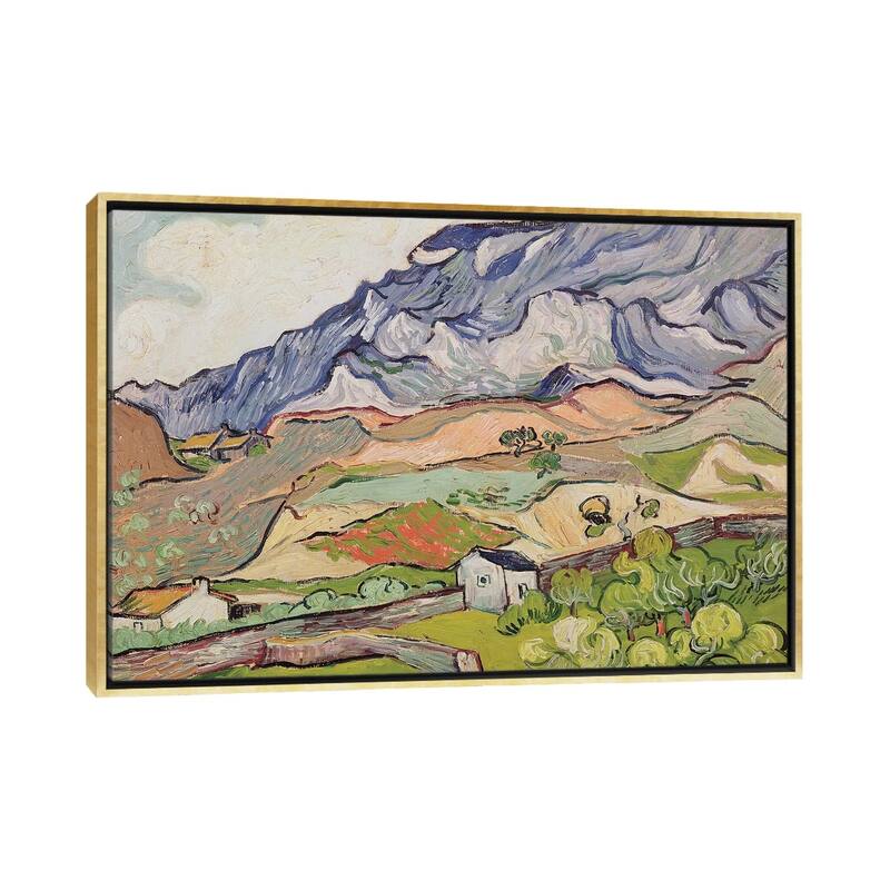iCanvas "The Alpilles, 1890 " by Vincent van Gogh Framed Canvas Print - Gold - 18x26