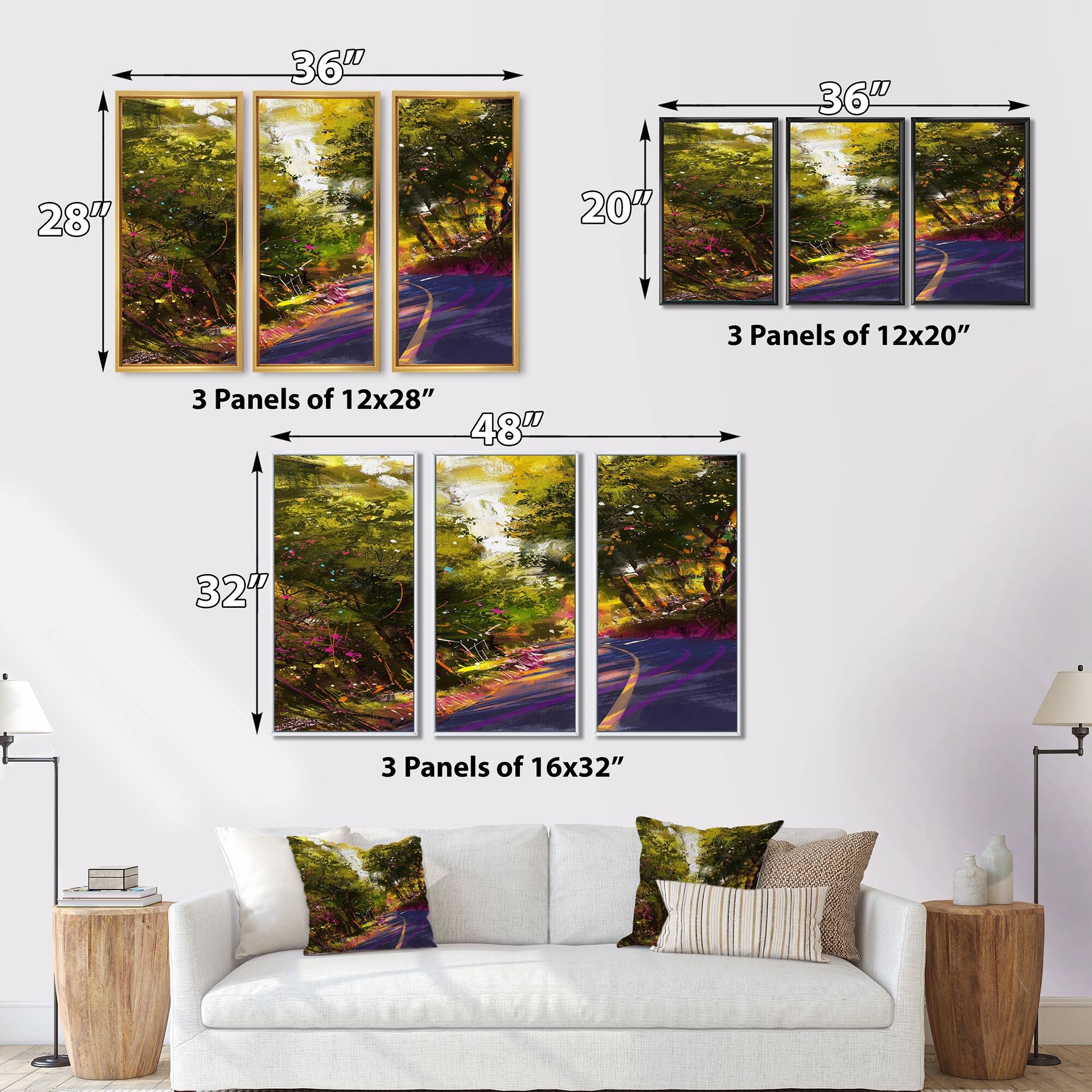 Designart "Road Surrounded By The Colors Of Autumn Leaves" Country