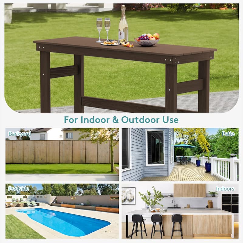 40-inch Outdoor Patio HDPE Pub Bar Table, Balcony Table