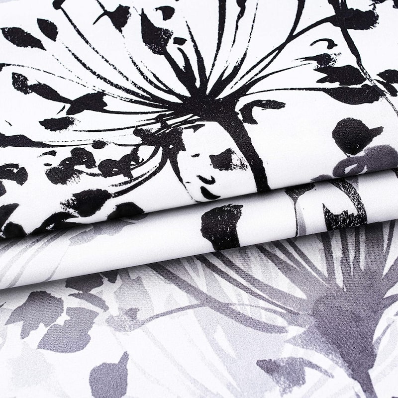 DriftAway Acacia Floral Blossom Watercolor Printed 100 Percent Blackout Thermal Insulated Window Curtain Valance