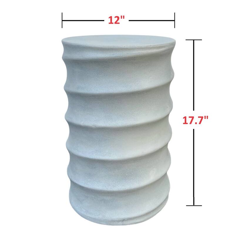 DreamPatio Cary Concrete Accent Stool - 12"x17.7" - Grey - 12"x17.7"