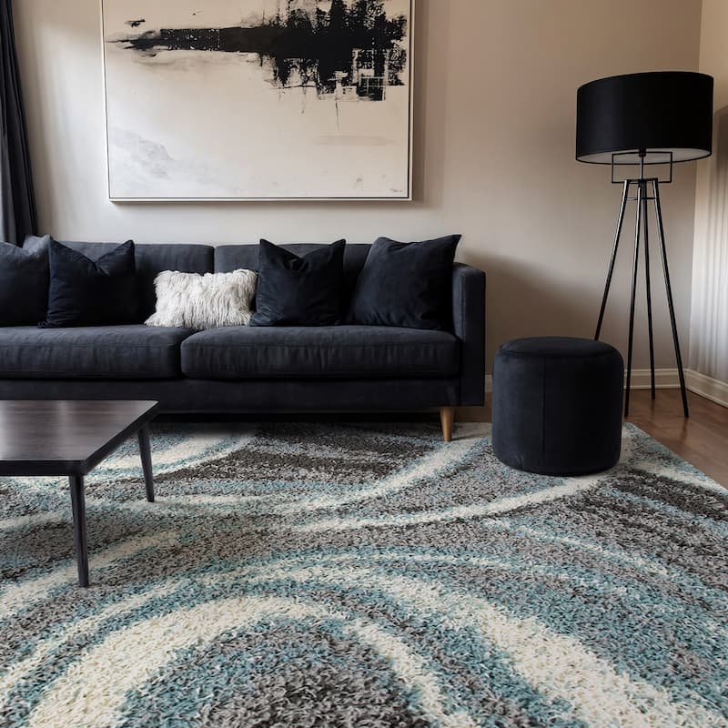 World Rug Gallery Contemporary Cozy Plush Shag Area Rug - 7'10"x10' - Rectangle