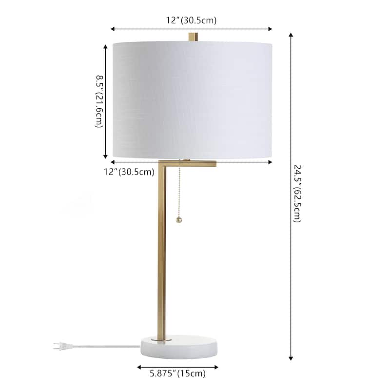 Alyssa 24.5" Metal/Marble LED Table Lamp by JONATHAN Y