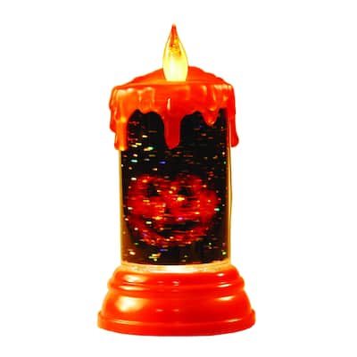 Pumpkin Light-Up LED Candle
