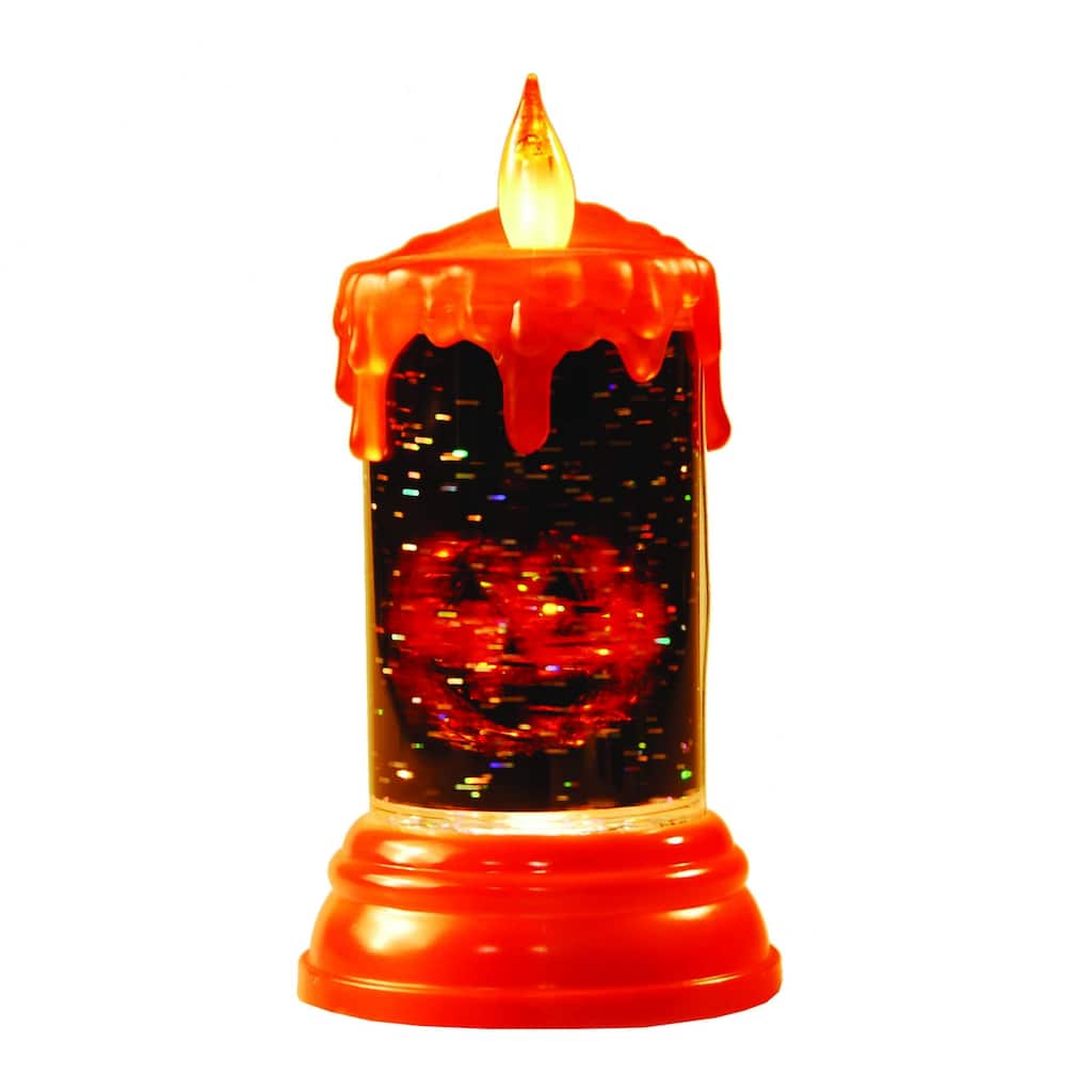 Pumpkin Light-Up LED Candle