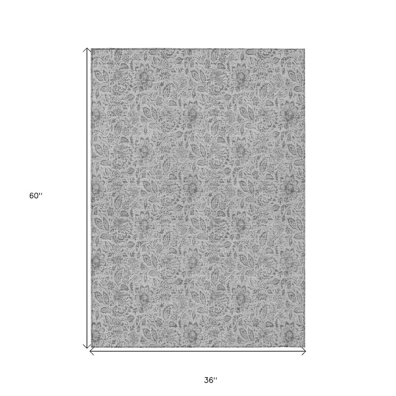 HomeRoots Floral Transitional Rectangle Outdoor Rug