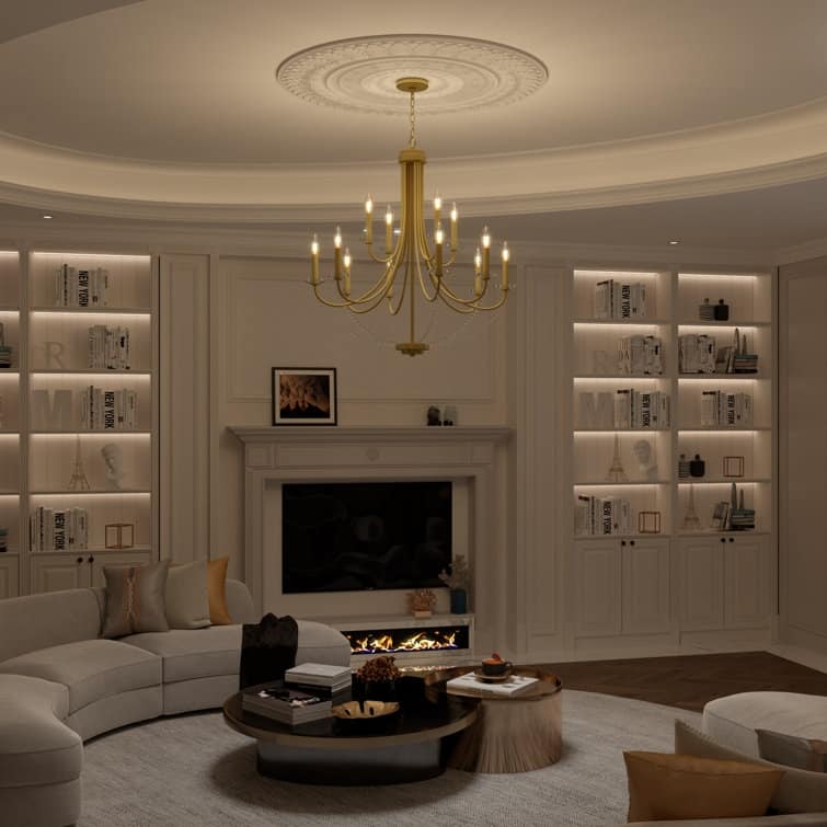 Acroma 12 Lights Dimmable Modern Gold Chandelier - N/A