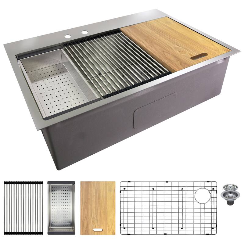 Transolid KWSST332210-ML2 KWS 33" Drop In Single Basin Stainless Steel
