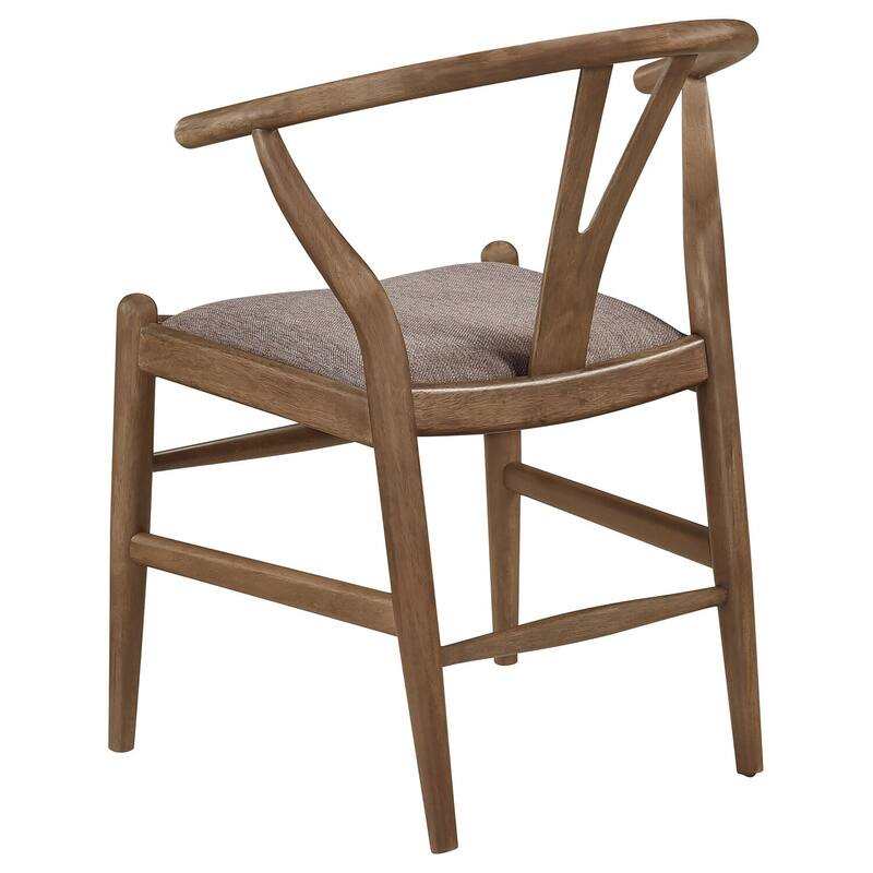 Walnut Brown/Brown Fabric Upholstered Wood Frame Dining Chair, Set of 2, Sturdy Dining Chair for Dining Rooms - 21.75
