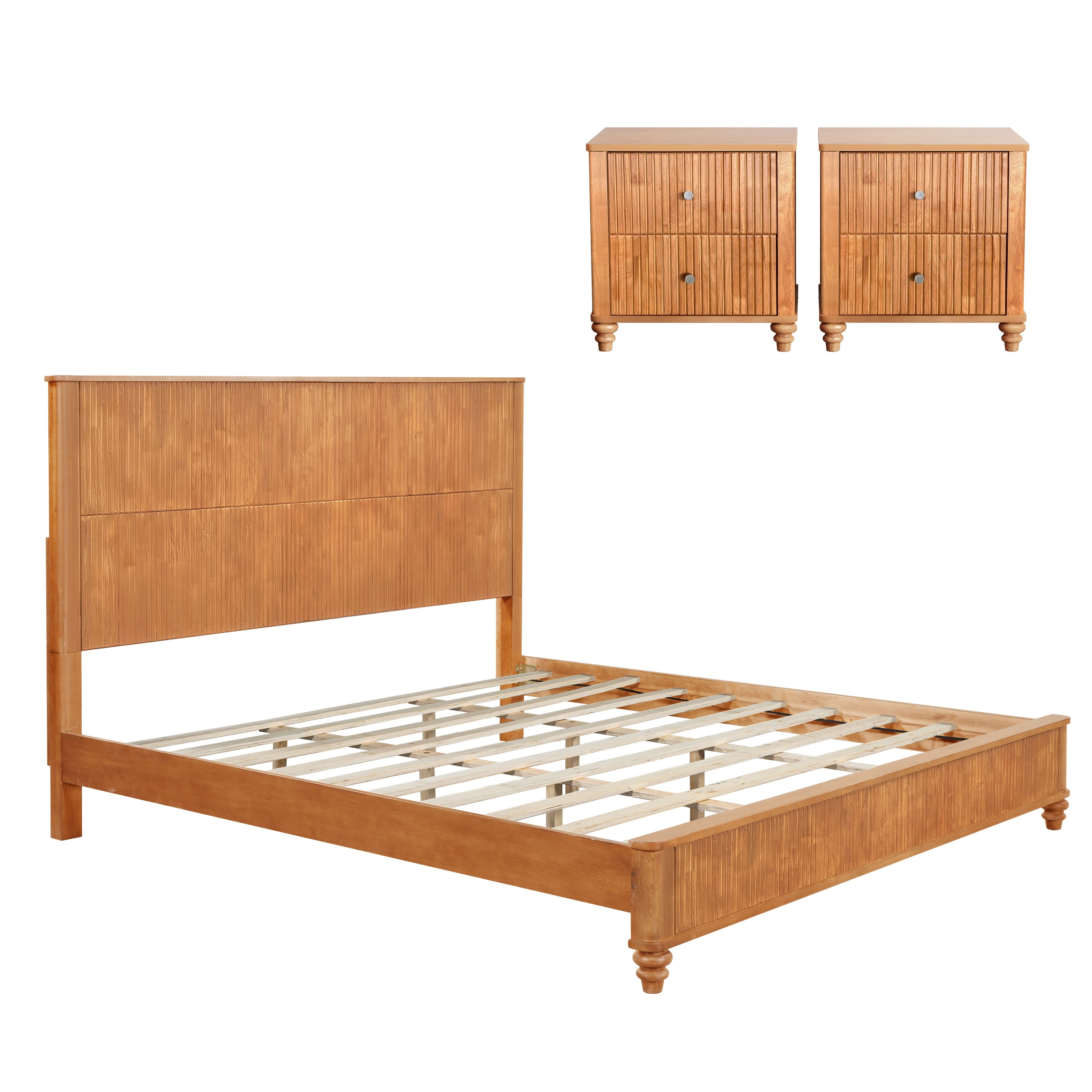 3-Piece Bedroom set with a King Size Bed and 2 Nightstands