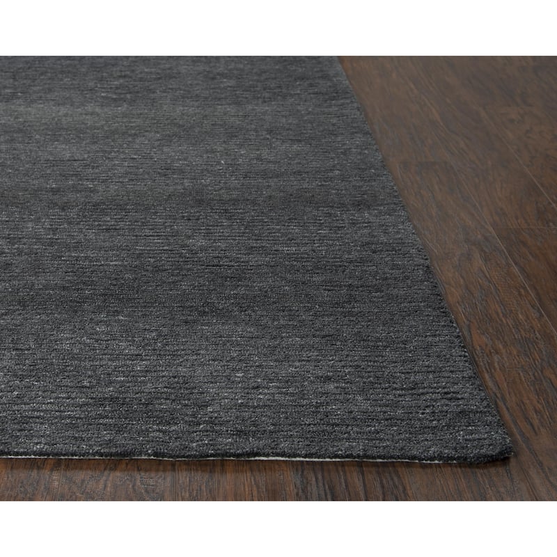 Alora Decor Luna Charcoal Solid Tone-on-tone Hand-tufted Rug