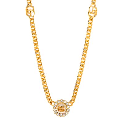 Gucci GG Marmont Double G Flower Necklace - Gold-tone