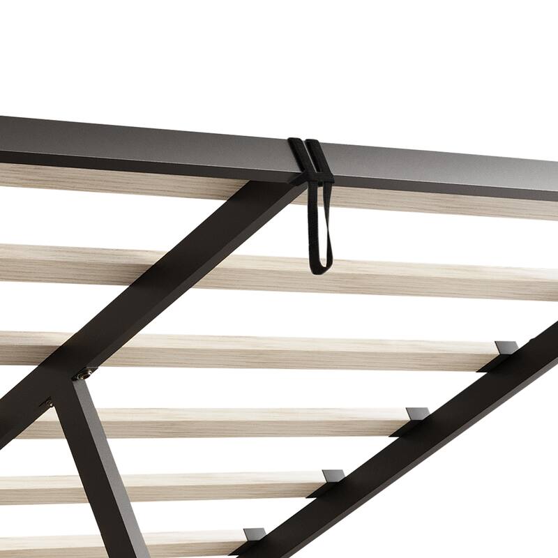 CraftPorch Modern Wingback Platform Lift Up Storage Bed