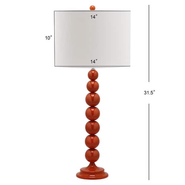 SAFAVIEH Lighting 31-inch Jenna Stacked Ball Orange Table Lamp (Set of 2) - 14"x14"x31.5"